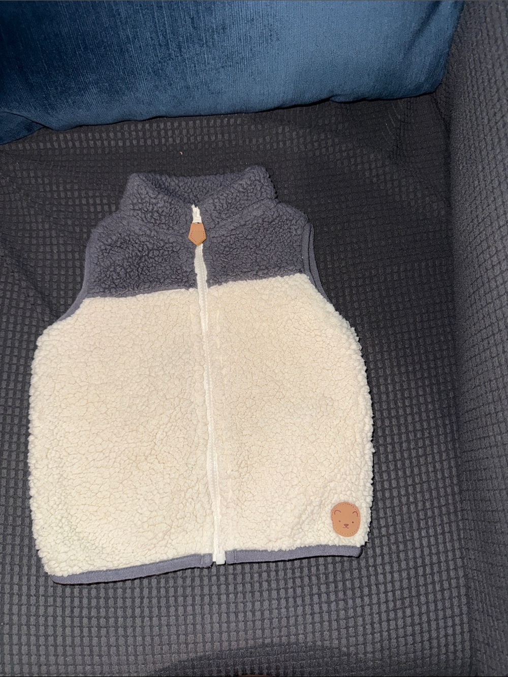 Carter's Baby Sherpa Vest Cream & Gray Size 12M
